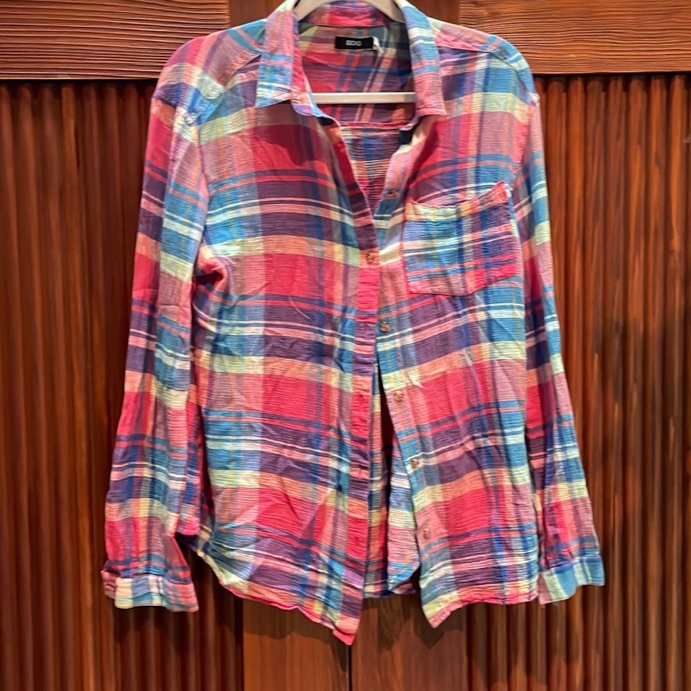 Bdg plaid button down